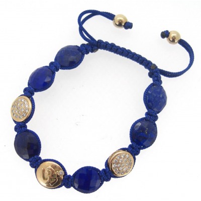 Om Bracelet with Onyx in Gold